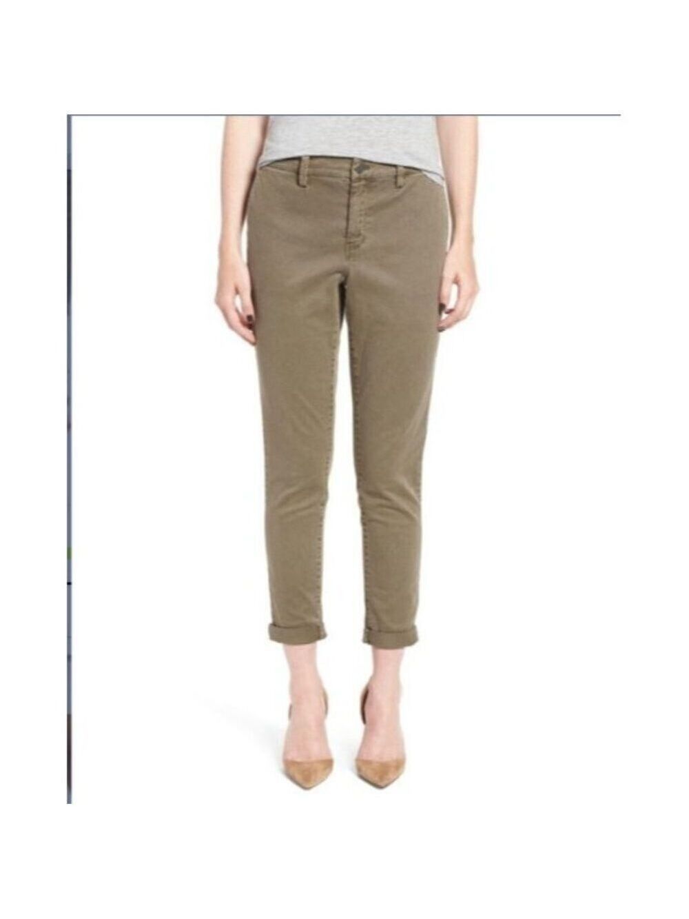 Treasure&Bond High Rise Boyfriend Chinos Olive Size 27
